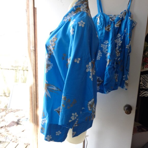 NOS Vtg Hawaiian 60s Paradise Hawaii Smocked Romper Robe Beach Summer Set As Is - Picture 15 of 16